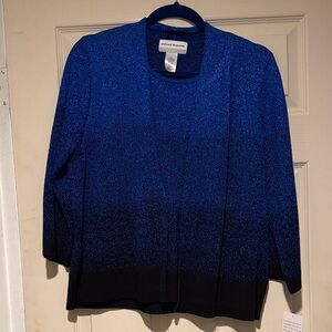 Alfred Dunner Sparkling Cobalt Blue and Black Top